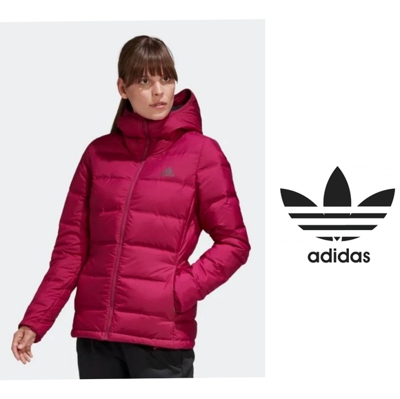 adidas Jackets & Blazers - NWT Adidas Helionic down puffer coat fushia pink size large